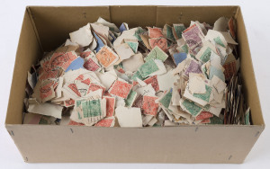 AUSTRALIA: KGV Heads - Collections & Accumulations: KGV Heads: On-paper accumulation in a deep well-filled shoebox with values from ½d to 3d including 1d Reds. Potential for varieties, shades and postmarks (Victoria & Western Australia seem to predominate