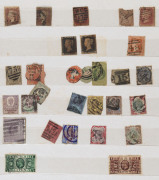WORLD - General & Miscellaneous Lots: WORLD ARRAY IN HINTON "EMPIRE" ALBUM and Rapkin "Movaleaf" albums & in two stockbooks, with Australia incl. Roos & KGV Heads, few Australian Colonies, GB with two aged 1d Blacks (one with 4 margins), Canada, New Zeala