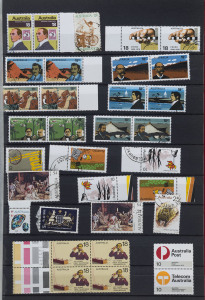 AUSTRALIA: Decimal Issues: 1960s-80s balance of a collection with mint and used in stockbook including MUH issues to $10 Roberts, other MUH in strips with a single CTO stamp, 'SPECIMEN' overprints incl. $2 to $5 Gardens and $20 Glover, plus a stray 1994 Year of the Family PNC; also 1966-68 Definitive collection, some later Australia Post product including 1988 Bicentennial Collection (4), plus world stamps on leaves, in 'ETA' album or in envelopes; condition variable, face value of MUH - $80+ (e