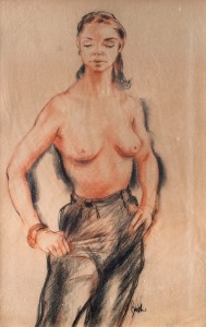 CHARLES WILLIAM BUSH (1919 - 89), The Model, pastel, signed lower right, 53 x 35cm.