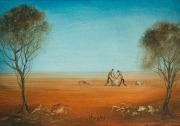 KEVIN CHARLES (PRO) HART (1928 - 2006) Drought, oil on canvas, signed at base, 25.5 x 36cm.