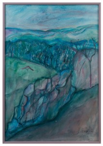 TESS McLOUGHLAN (active 1970s-90s), Hang Glider, Mt. Buffalo, 1991, watercolour, signed lower right, ​50 x 34cm.