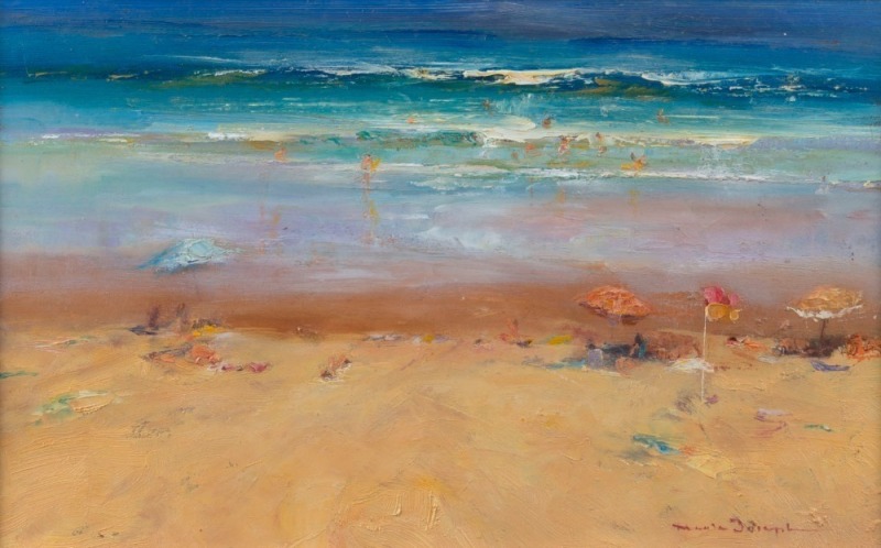 NEALE JOSEPH (b.1961) Surf beach near Terrigal, oil on board, signed lower right, 19 x 30cm.