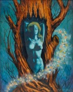 FAYE HAYWARD (b.1927), Untitled (Tree spirit), acrylics on board, signed lower right, 25 x 21cm.