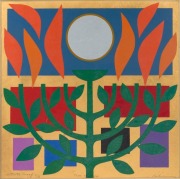 JOHN COBURN (1925 - 2006) Tree of Life, Colour screenprint with gold leaf on paper, inscribed "Artists Proof I/X", titled and signed under image, 55 x 55cm. - 2