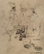 CHARLES BILLICH (b.1934), Concentration, charcoal on paper, signed and dated 18/3/74, lower right, 60 x 48cm.