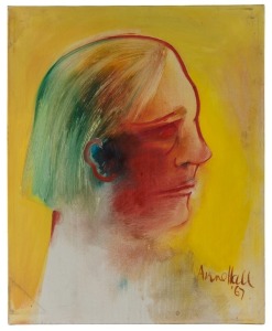 ANNE MARIE HALL (b.1945). Portrait, oil on canvas, signed and dated '67 lower right, 76 x 61cm.