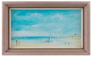 GREGORY JOHN IRVINE (b.1947), St. Kilda Beach, oil on board, signed "IRVINE" lower right, 23 x 41cm. - 2