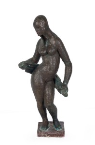 GUY MARTIN A'BECKETT BOYD (1923 - 88) After the bath - girl with towel, bronze sculpture, incised "Guy Boyd" to base, 64cm high.