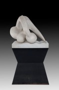 JOEL ELENBERG (1948 - 80) Untitled, marble on marble base, raised on a custom-built steel base, engraved "ELENBERG" on side, height: 62cm, width: 71cm, height of base: 75cm. (overall height: 137cm) - 2