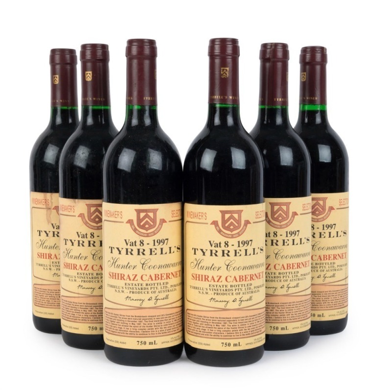 1997 Tyrrell’s Wines, Shiraz Cabernet Vat 8, Hunter Valley, New South Wales, (6 bottles).