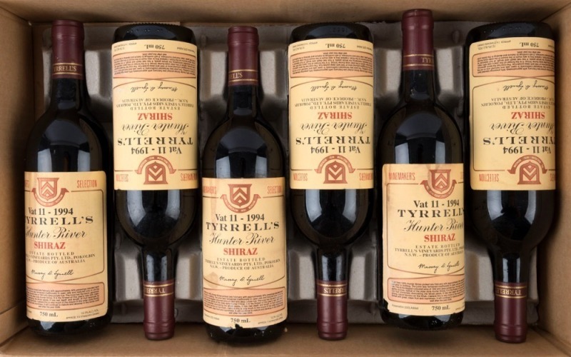 1994 Tyrrell’s Wines Shiraz Vat 11, Hunter Valley, New South Wales (12 bottles).