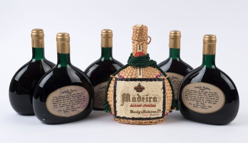 RHINE CASTLE WINES Verdeilho Madeira, Multi Area Blend 1948, (5 bottles) plus Bland's Madeira Special, 1960s bottling (1 bottle). Total: 6 bottles.