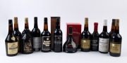 AUSTRALIAN PORTS, MUSCATS, etc., a range from various makers. (13 bottles).