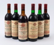 Tyrrell's Dry Reds: 1967 (3 bottles), 1980 Vat 9 (1 bottle) and 1982 Vat 5 and Vat 11 (1 of each), Total: 6 bottles.