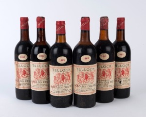 1965 TULLOCH Private Bin Pokolbin Dry Red, (6 bottles), Hunter Valley, New South Wales.