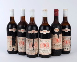 1968 TULLOCH Pokolbin Dry Red, (6 bottles), Hunter Valley, New South Wales.