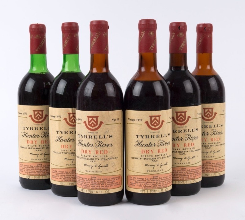 1970 Tyrrell's Dry Red Vat 61, Hunter Valley, New South Wales, (6 bottles).