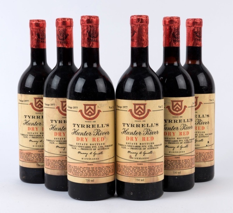 1977 Tyrrell's Dry Red Vat 12, Hunter Valley, New South Wales, (6 bottles).