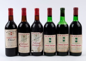 1960 SEAVIEW Special Vintage Cabernet Sauvignon (3 bottles), 1963 Cabernet Sauvignon (1 bottle), 1968 Cabernet Sauvignon (1 bottle) and 1968 Special Vintage Cabernet-Shiraz (1 bottle), McLaren Vale, South Australia. (Total: 6 bottles).