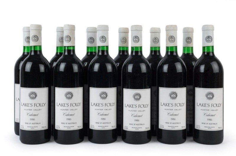 1986 Lake's Folly Cabernets, Hunter Valley, New South Wales, (12 bottles).