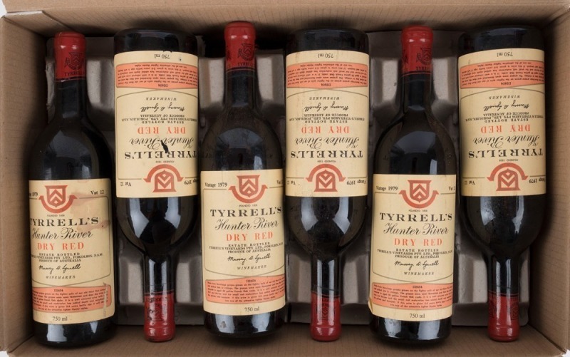 1977 Tyrrell's Dry Red Vat 6 (6 bottles) and 1979 Tyrrell's Dry Red Vat 12 (6 bottles), Hunter Valley, New South Wales, (Total: 12 bottles).