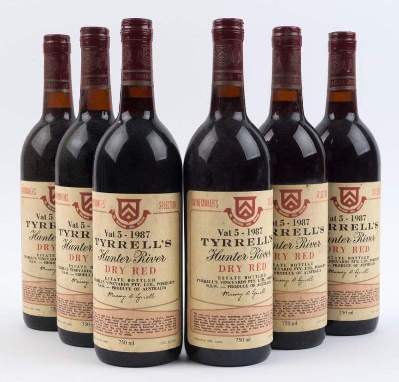 1987 Tyrrell's Dry Red Vat 5, Hunter Valley, New South Wales, (6 bottles).