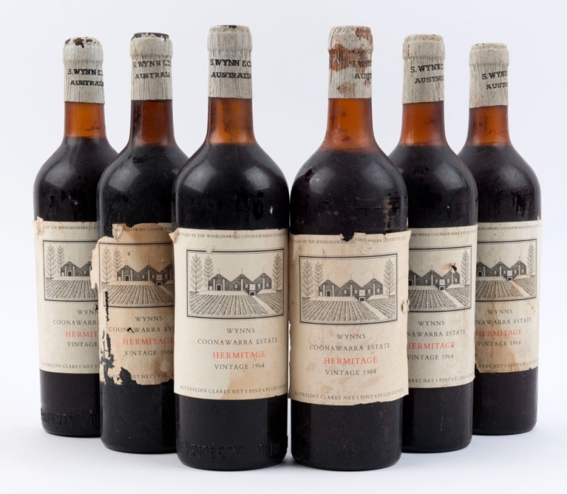 1964 Wynns Coonawarra Estate Hermitage, Coonawarra, South Australia, (6 bottles).