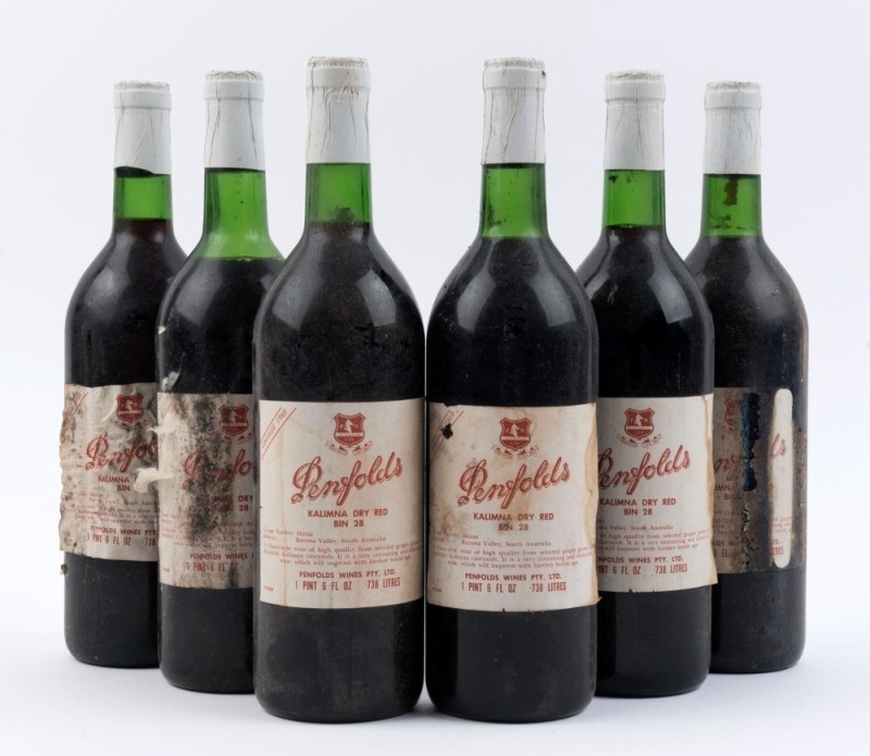 1969 Penfolds Kalimna Dry Red Bin 28, Barossa Valley, South Australia, (6 bottles).