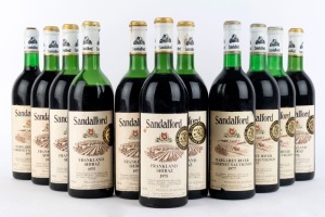 1975 Sandalford Frankland Shiraz (7 bottles) and 1977 Sandalford Margaret River Cabernet Sauvignon (4 bottles), Western Australia, (Total: 11 bottles).