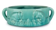 MELROSE WARE "Possum" trough with green glaze, stamped "Melrose Ware, Australian", ​12cm high, 35cm