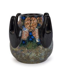 AMPHORA Czechoslovakian Art Deco porcelain vase, circa 1925, black oval stamp "Amphora, Made In Czechoslovakia", 18cm high, 18cm wide