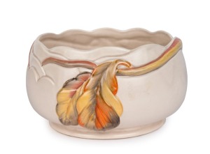 CLARICE CLIFF English Art Deco porcelain bowl, circa 1920s, stamped "Clarice Cliff Newport Pottery Co. England", ​​​​​​​10cm high, 18cm diameter