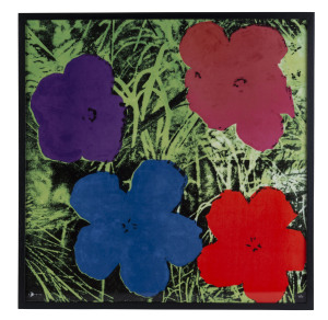 ANDY WARHOL Rosenthal Studio-Linie "Flowers" porcelain plaque, limited edition 07/49, with original wooden crate and certificates, 51 x 51cm