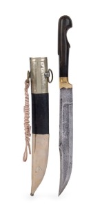 An antique Serbian dagger with carved horn handle, 19th century, ​32cm high