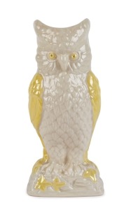 BELLEEK Irish porcelain owl vase, 20th century, brown factory mark to base, ​21cm high