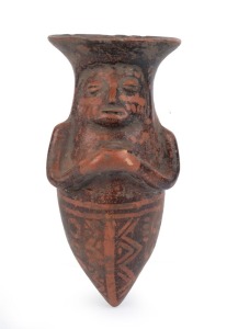 A pre-Columbian figural pottery vessel with painted decoration, Central America, ​note: has been damaged and reconstructed. ​16cm high