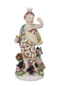 DERBY antique English porcelain statue, circa 1780, 23.5cm high