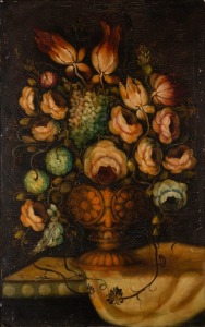 PER MOAR (Dutch school, 19th century), two floral still life paintings, oil on canvas laid down on masonite board, signed lower left "Per Moar", 104 x 68cm each