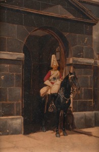 ARTIST UNKNOWN (British school), (Queen's Guard), oil on board, ​17 x 12cm, 25 x 20cm overall