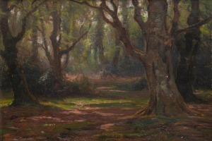 FREDERICK GOLDEN SHORT (1863-1936), (forest dell), oil on board, signed lower right "F. Golden Short '91", ​15 x 21cm, 20 x 26cm overall