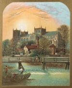 "RIPON CATHEDRAL YORKSHIRE" antique chromolithograph in a timber period frame, late 19th century, 70 x 59cm - 2