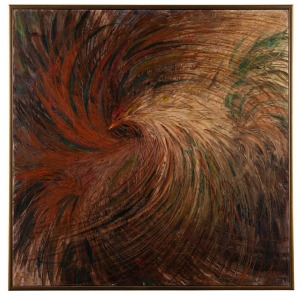 ARTIST UNKNOWN (Indonesian school, mid 20th century), Fighting Cock, oil on canvas, signed lower right (illegible), titled verso, 75.5 x 75.5cm, 78 x 78cm overall. PROVENANCE: Private collection, Melbourne, purchased in April 1996 from Tu Do Gallery in H