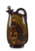 ROYAL DOULTON "The Pipe Major" Kings ware Dewar's Whisky decanter with original stoppers, stamped "Royal Doulton, England, Dewar's Whisky", ​23cm high