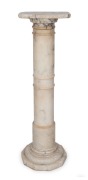 An antique turned alabaster pedestal, 19th century, ​110cm high