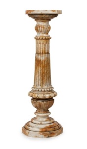 An antique marble pedestal with finely carved decoration, 19th century, 113cm high
