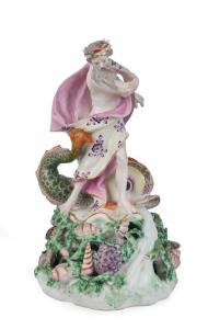 DERBY "Neptune" antique English porcelain statue, circa 1780, 24.5cm high