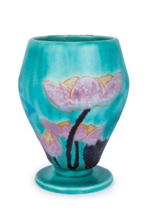 CLARICE CLIFF Newport "Inspiration" pattern porcelain vase, circa 1920s, stamped "Newport Pottery Co. Ltd. Burslem, England, Inspiration, ", signed "Clarice" on the side, 17cm high