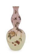 THOMAS WEBB Queen's Burmese glass vase with floral decoration, 19th century, 23cm high