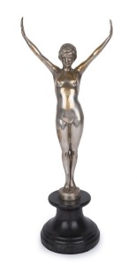 A German Art Deco statue of a standing female nude, circa 1925, ​​​​​​​50cm high